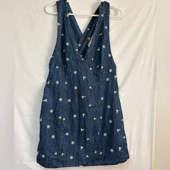 Free People Denim Blue Floral Mini Dress - Picture 3 of 9